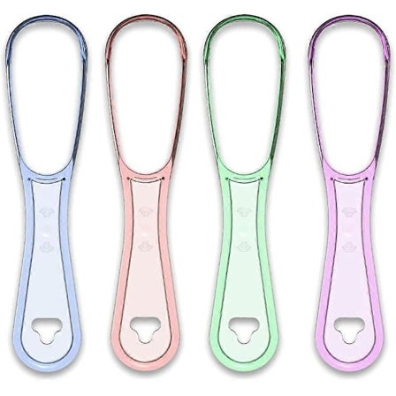 4 stk. Tungeskraber tungebørste til at hjælpe med at fjerne dårlig ånde, madskraber