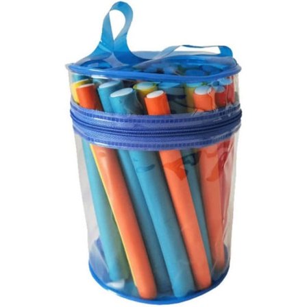 TG 42 stk Hår Flexi-stavar Curlers Fleksibel Twist-flex Skum Hårruller Krøllejern Ingen Varme Hårruller Blå