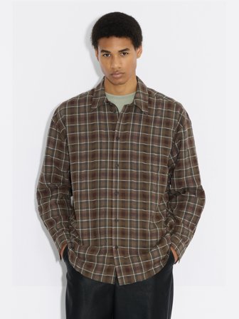 Holzweiler Elja Check Shirt - Brown Check - Men's - S
