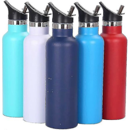 Vattenflaska i rostfritt stål. 600 ml/20 oz dubbelväggig vakuumisolerad flaska - BPA-fri