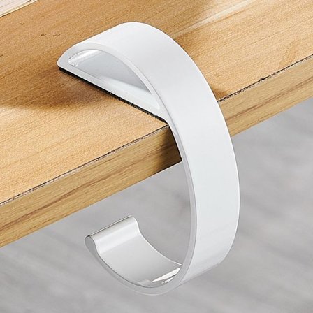 Poraamaton pöytäkoukku, yksinkertainen alumiinikoukku, työpöydän säilytyskoukku, pöydän sivun luova koukku