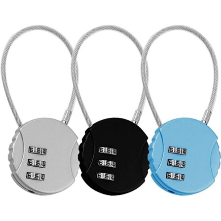 3-numeroinen koodilukko, 3 kpl, lentokoneen matkalaukkujen pienet lukot