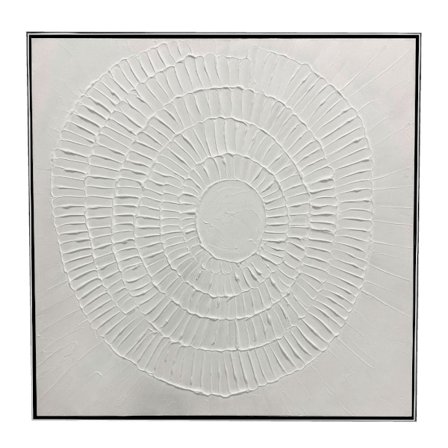 Valkoiset sormenjäljet ​​-kanvaasitaulu, 80x80cm, hopeiset kehykset