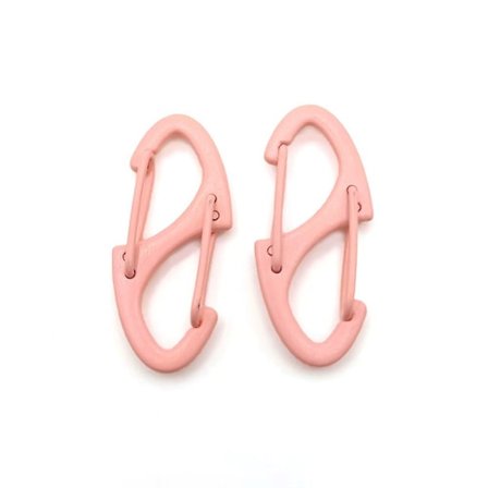 10 stk Alu karabinhage Udløserspænde LYS PINK