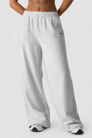Essence Mid Waist Pants Light Grey Melange