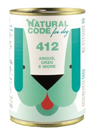 Natural Code 412 Cibo Umido Con Angus/Farro/More Per Cani Adulti