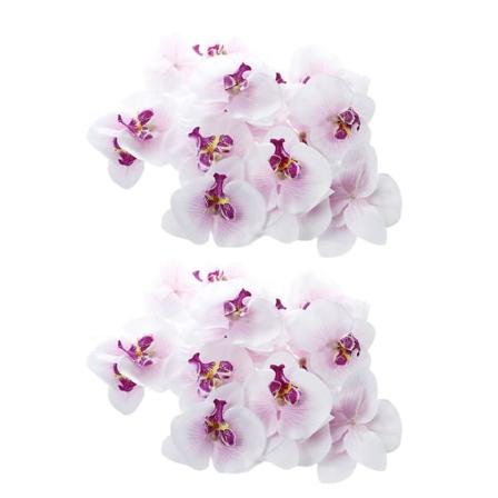 40 stk 9 cm Butterfly Orchid Kunstige Blomsterhode Dekor For Bryllup Hårspenne Tilbehør
