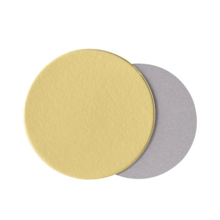 Sett med 6 runde kakeunderlag - Gull og grå reversible papp - Skive Dia