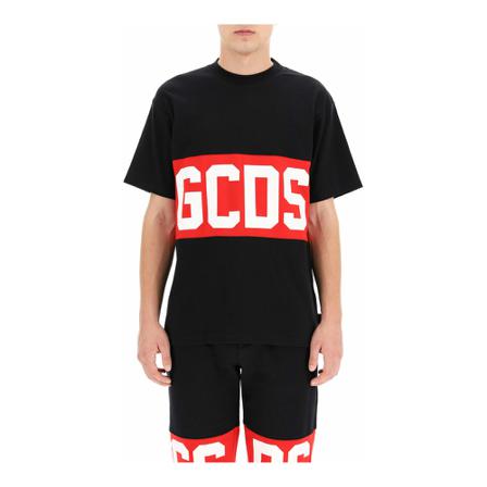 Gcds, t-shirt with logo band Zwart, Heren, Maat:L