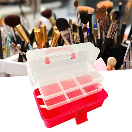 Kolmikerroksinen säilytyslaatikko Muovinen taittuva työkalulaatikko Kannettava käsikahvallinen Monikäyttöinen järjestäjä Taidekäsityö 