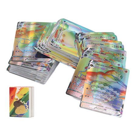 100 st spelkort i guldfolie med tecknade mönster, lätta att bära, anime-spelkort i guldfolie för brädspel