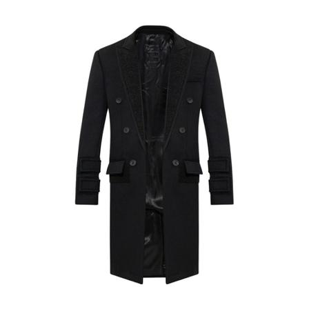 Balmain Coats Sort, Herre Uldfrakker