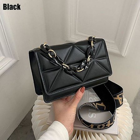 Håndveske Mote Liten Dame Skulder Bag PU Lær Crossbody Vesker for Kvinner Trend Designer Håndvesker Mobiltelefon Veske(svart)