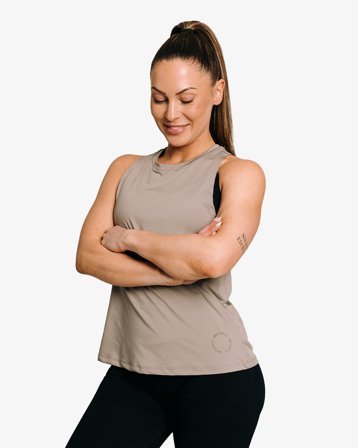 MM Sports Function Tank Wmn, Taupe - treningssinglet dame - XL