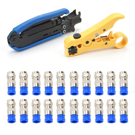 Puristustyökalusarja koaksiaalikaapelille F-liittimillä RG6 RG59 RG11 20 F-puristusliitintä