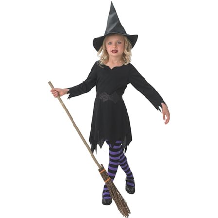 Häxklänning 110/116 cl (5-6 år) halloween klänning häxa