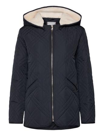 Quilted Hooded Jacket Quiltet Jakke Sort Tommy Hilfiger