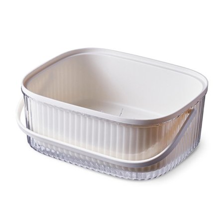 2-i-1 Kjøkkenvaskekurv for Frukt og Grønnsaker PP Stor Silbollesett