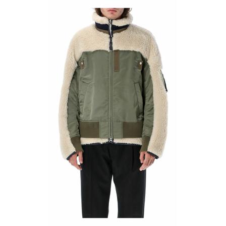 Sacai, Winter Jackets Wit, Heren, Maat:M