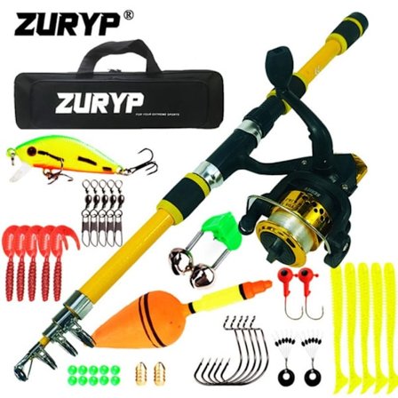 1,8M fiskespö kompletta kit set GUL