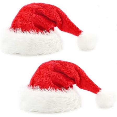 Julhatt, tomtehatt, julhatt för vuxna , unisex sammetskomfort julhattar Extra tjock klassisk päls till jul Nyår Festligt