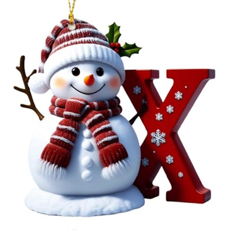 Snemand Juledekoration 26 Bogstaver A til Z Julepynt 2D Flad Festlig Snemandsvedhæng til Juletræ Bil Haveindretning