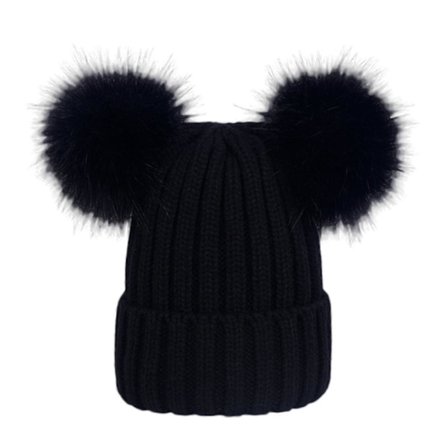 Naisten hattu yksivärinen muhkea pallo syksy talvi pörröiset tupsut pipo ulkoiluun [DB]