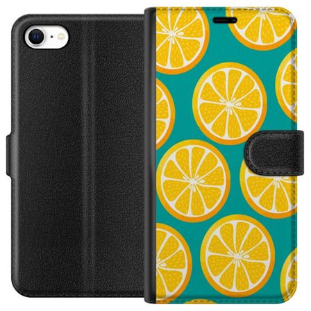 Kompatibel Tegnebogsetui til Apple iPhone 6 Grafisk mønster med gule citronskiver på turkis baggrund i moderne design
