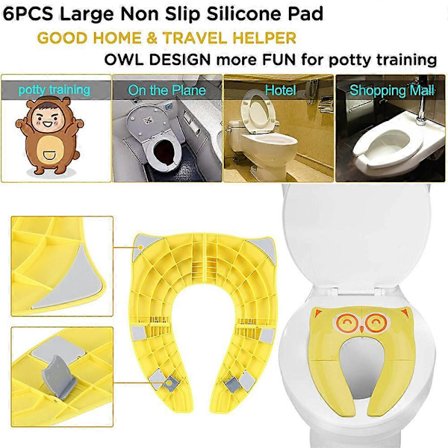 [Opgraderet Version] Toilet Sæde Børn - Foldbart Toilet Sæde Børn Til Rejse Potte, Bærbar Rejse Toilet Til Lille Barn Pottetræning Med Opbevaring
