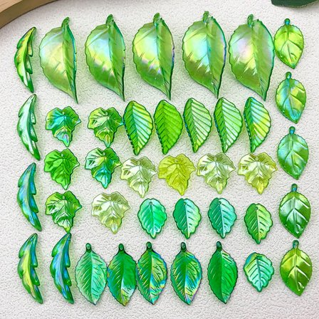 Akryl Mini Lövberlocker för DIY Smyckestillverkning - 50st model 2