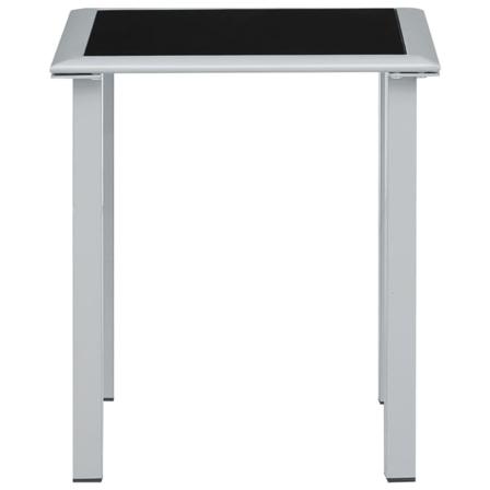 Vidaxl Trädgårdsbord Svart Och Silver 41x41x45 Cm Stål Och Glas Svart
