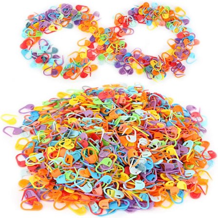 heklemerker plast sikkerhetsnåler Strikkemasker