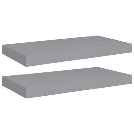 Vidaxl Svävande Vägghyllor 2 St Grå 50x23x3,8 Cm Mdf Grå