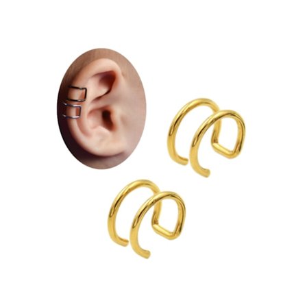 2-pack guld falske piercing ører øreringe øret manchet uden huller