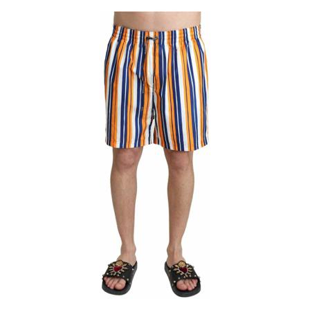 Dolce & Gabbana, Striped Beachwear Swimshorts Oranje, Heren, Maat:S,polyester,gestreept