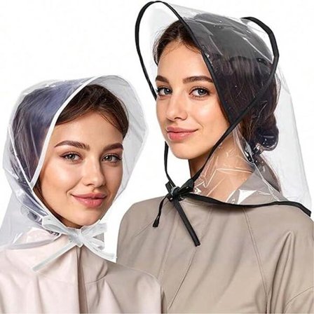 Vandtæt hat - 2-delt - Bærbart regnslag - Beskyt dit hår - Regnhat - Hovedparaply - Foldbar - Regn - Regntæt - Udendørs