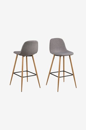NORDFORM - Barstol 2-pack Emelie - Grå - Barstolar & pallar - Från Homeroom