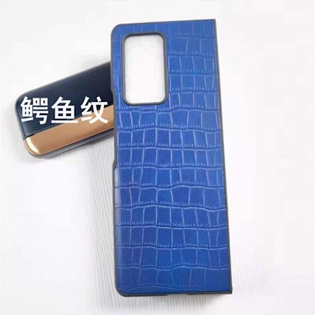 Fodral för Samsung Z Fold 4 Blå Vikbar skärm läder korsmönster fullt anti-fall