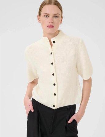 Gestuz Alphagz Ss Short Cardigan Noos - Cream - L