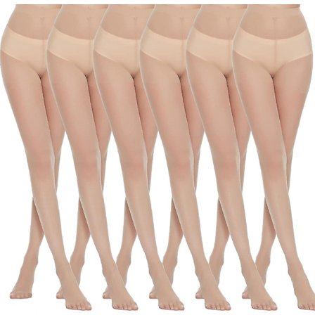Naisten Everyday Energy 6 kpl Musta Beige Silkki Ohuet Pehmeät Sukkahousut 20 Denieriä
