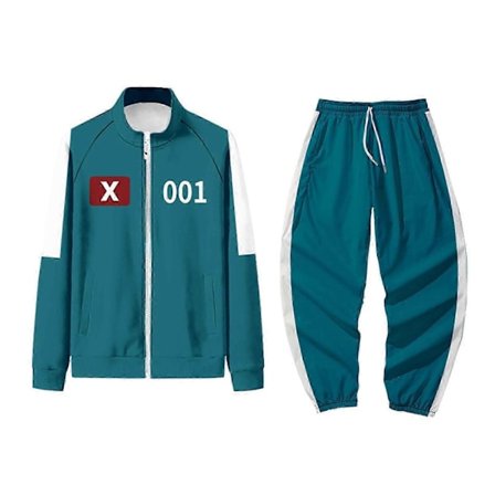 Squid Game Kostume, Squid Game Sportswear, Koreansk Folkespils Kostume Sæt til Fans, Cosplay og Temabegivenheder, 456 Voksen Squid Game Kostume - 