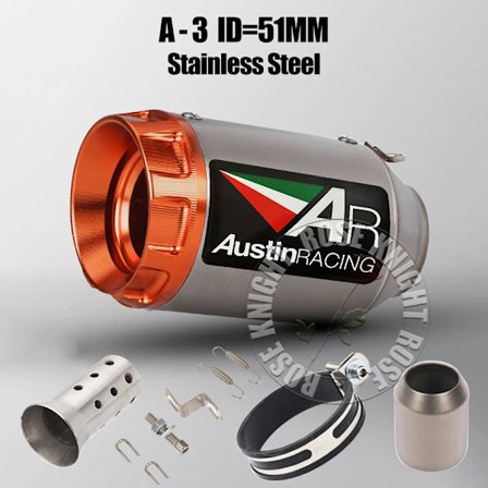 51mm Universaali Moottoripyörän Pakoputken Äänenvaimennin Kawasaki300 400 800 1000 CB300R R3 R6 MT07 MT09 DUKE390 ZX6R S1000RR Jne.