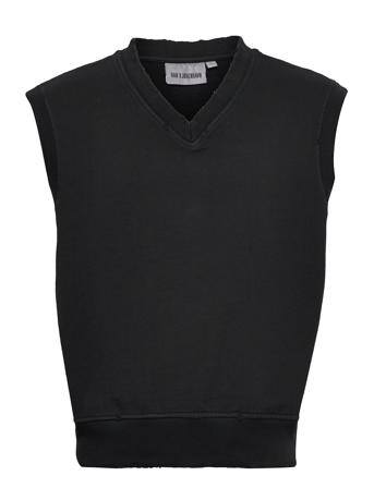Distressed Vest Knitwear Knitted Vests Svart HAN Kjøbenhavn