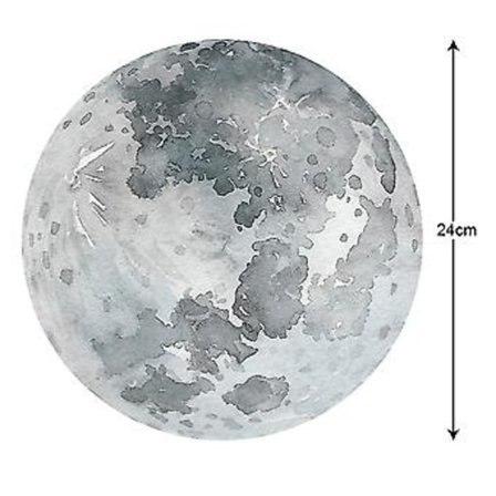 Planet Astronaut Väggdekaler Rymden Barnrum Dekal Dekoration Stjärnor Meteor Noctilucent Klistermärke (Måne 24*24cm 1 Styck)