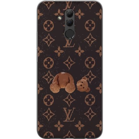 Kompatibel Mobilcover til Huawei Huawei Mate 20 lite Luksuriøst monogrammønster med knust bamse i mørk modeæstetik