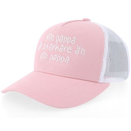 Kiddo Cap - Rosa trucker Keps - Kids Starkare Än Din Pappa Light Pink/White A-frame Trucker @ Hatstore