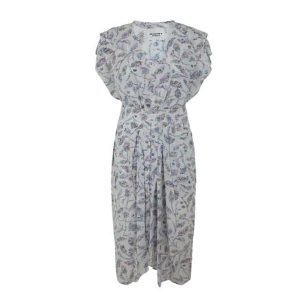 Isabel Marant Étoile, Almeya V-Neck Midi Dress Szary, Kobieta, Rozmiar: M