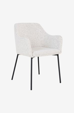 House Nordic - Spisebordsstol Melilla sæt med 2 - Hvid - Stole med armlæn - Fra Homeroom