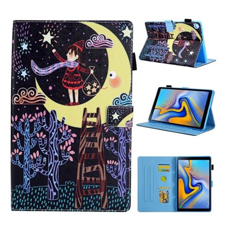 Samsung Galaxy Tab A 10.1 (2019) mönstrat läderfodral med flera vinklar - Fånga Stjärna Flicka
