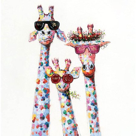 1 set DIY diamantmålning, full runda borr hantverk duk diamantkonst målning kit väggdekor 12x16in, giraff